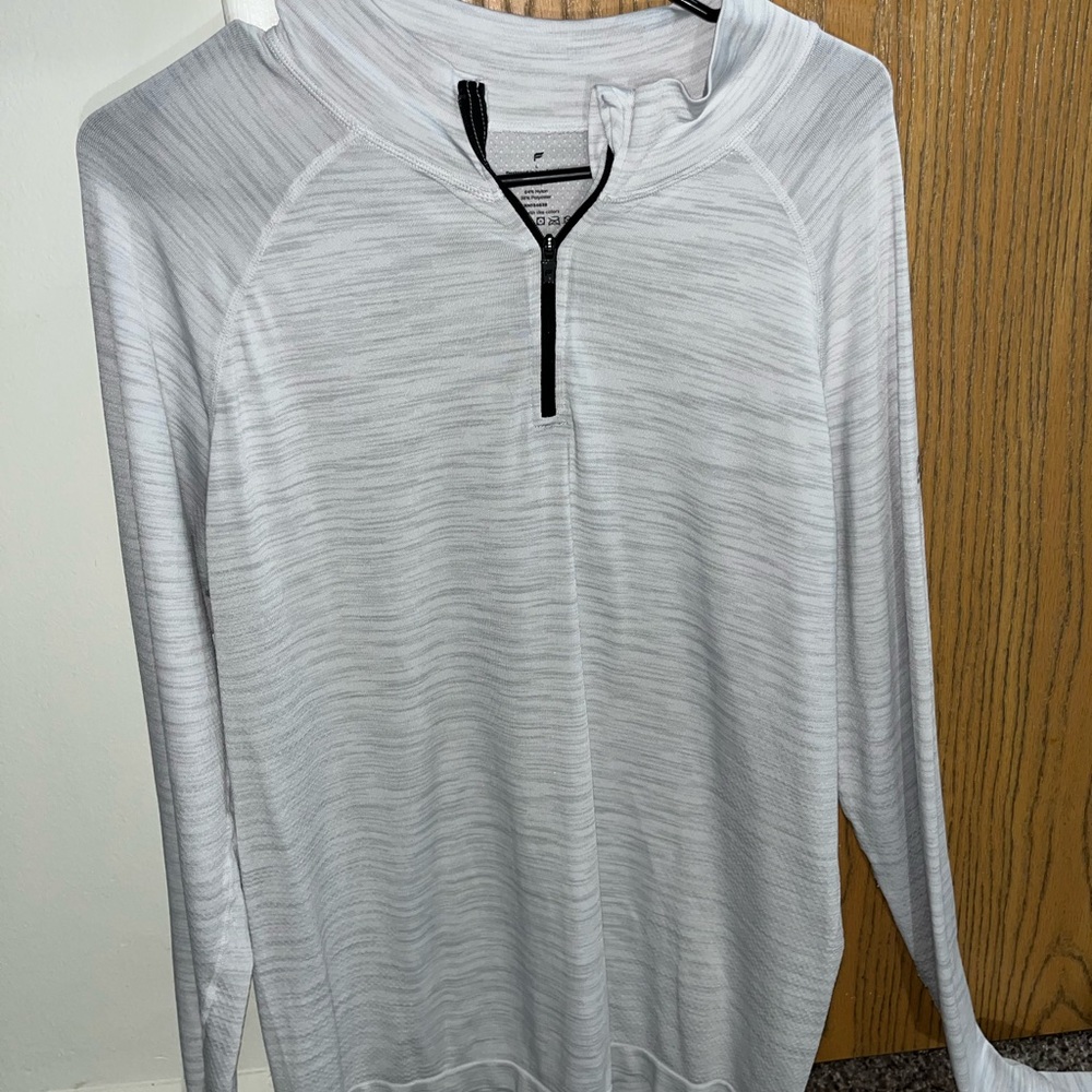 Fabletics White Quarter-Zip Pullover - image 1